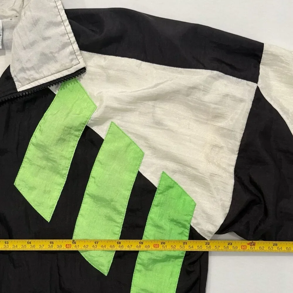 Vintage 80s Jimmy Connors Slazenger Tennis Windbreaker Neon Jacket Sz Medium